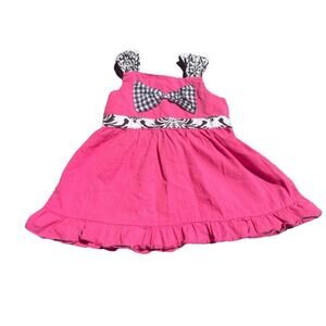 Ann Loren By Jess Kids Girls Size 6 Pink and Black Dress Summer Dress
